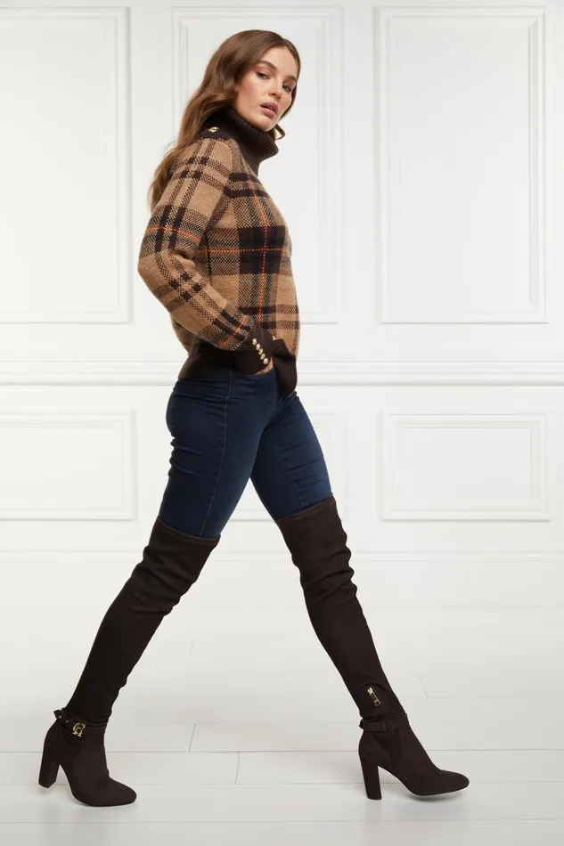 Holland Cooper Sloane Over The Knee Boot Chocolate Women Boots Holland Cooper Sloane Over The Knee Boot Chocolate Women Boots