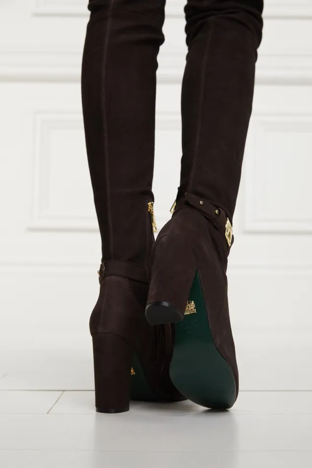 Holland Cooper Sloane Over The Knee Boot Chocolate Women Boots Holland Cooper Sloane Over The Knee Boot Chocolate Women Boots