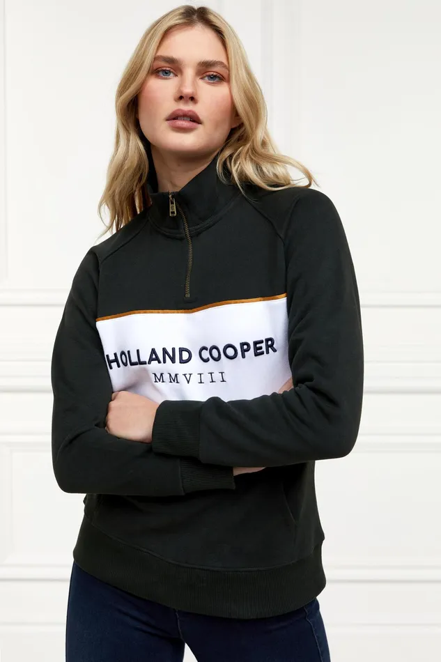 Holland Cooper Sporting Heritage Zip Henley Racing Green Women Henley