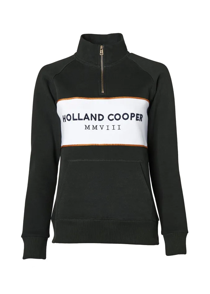 Holland Cooper Sporting Heritage Zip Henley Racing Green Women Henley Holland Cooper Sporting Heritage Zip Henley Racing Green Women Henley