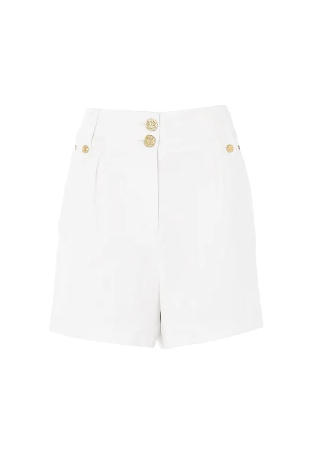 Holland Cooper Tailored Short Oyster Linen Women Shorts Holland Cooper Tailored Short Oyster Linen Women Shorts