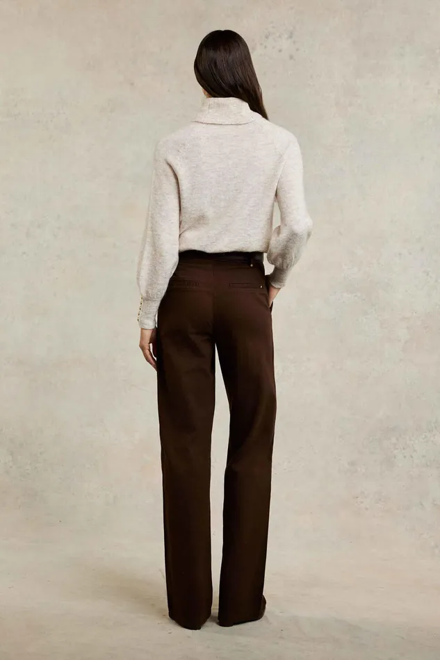 Holland Cooper Tailored Wide Leg Jean Chocolate Women Jeans Holland Cooper Tailored Wide Leg Jean Chocolate Women Jeans