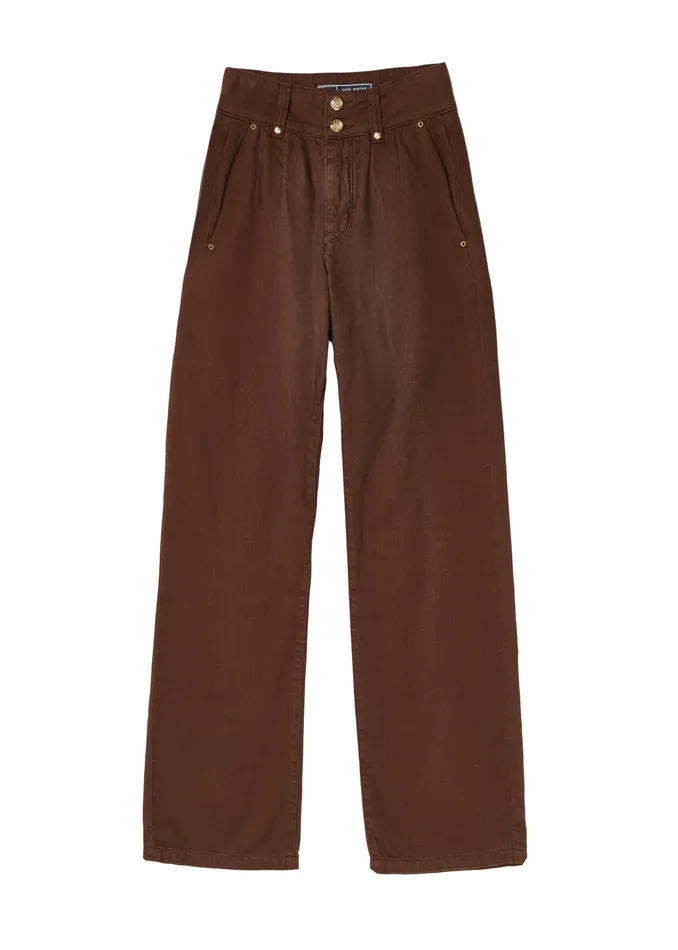 Holland Cooper Tailored Wide Leg Jean Chocolate Women Jeans Holland Cooper Tailored Wide Leg Jean Chocolate Women Jeans