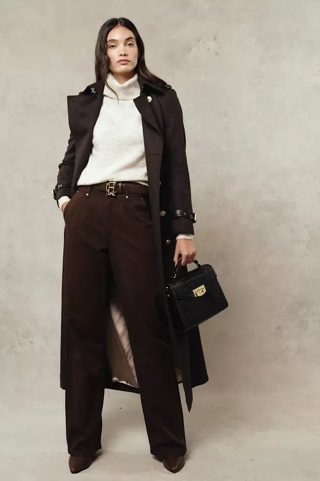 Holland Cooper Tailored Wide Leg Jean Chocolate Women Jeans Holland Cooper Tailored Wide Leg Jean Chocolate Women Jeans
