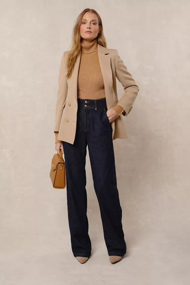 Holland Cooper Tailored Wide Leg Jean Deep Indigo Women Jeans