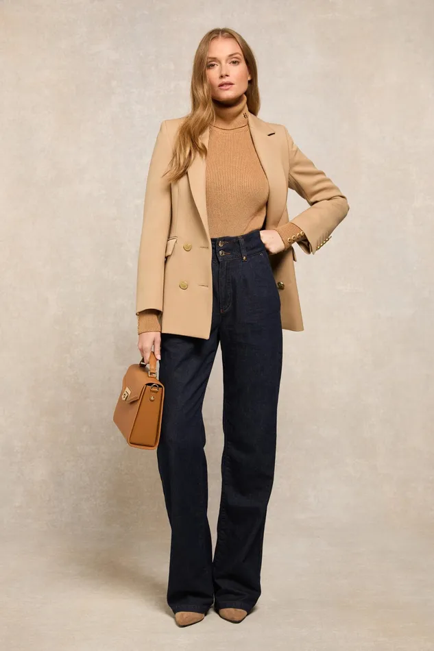 Holland Cooper Tailored Wide Leg Jean Deep Indigo Women Jeans