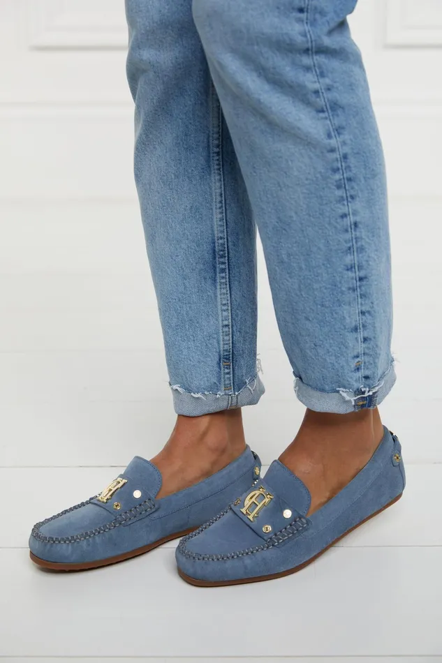 Holland Cooper The Driving Loafer Soft Blue Women Loafers Holland Cooper The Driving Loafer Soft Blue Women Loafers