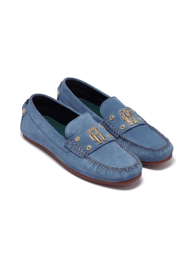 Holland Cooper The Driving Loafer Soft Blue Women Loafers Holland Cooper The Driving Loafer Soft Blue Women Loafers