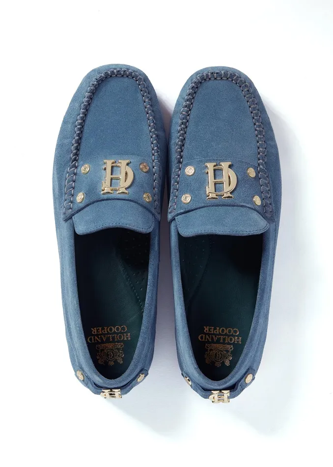Holland Cooper The Driving Loafer Soft Blue Women Loafers Holland Cooper The Driving Loafer Soft Blue Women Loafers