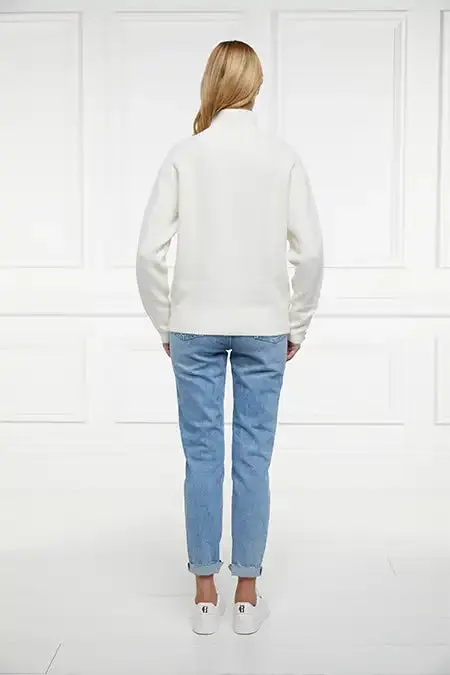 Holland Cooper Tori Quarter Zip Knit Natural Women Knitwear Holland Cooper Tori Quarter Zip Knit Natural Women Knitwear