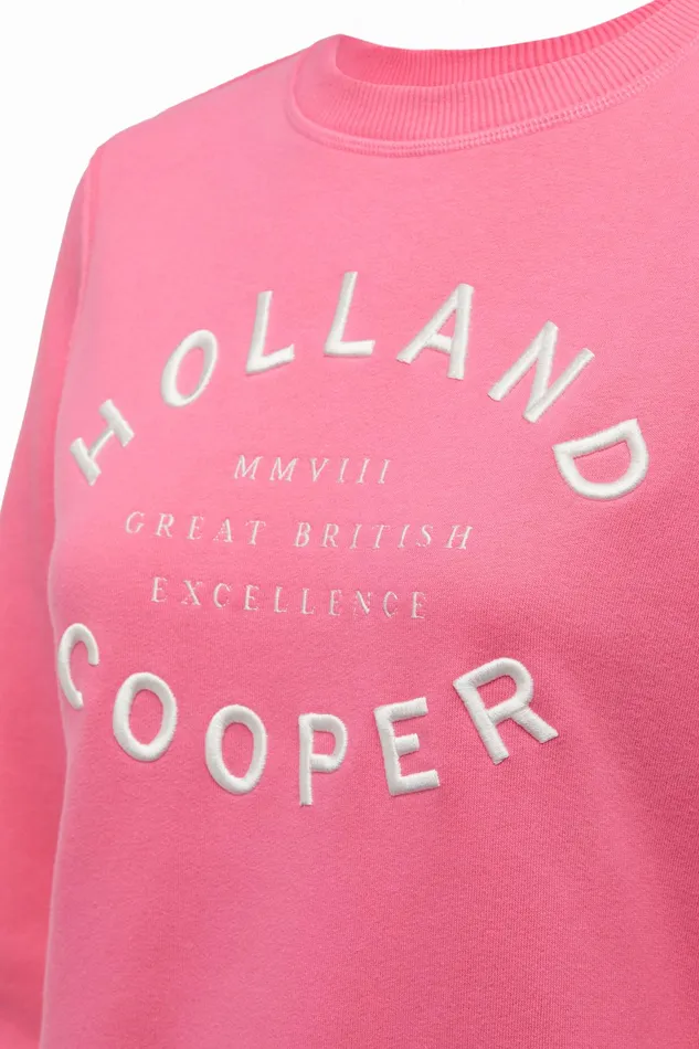 Holland Cooper Varsity Crew Peony Pink Women Sweatshirts Holland Cooper Varsity Crew Peony Pink Women Sweatshirts