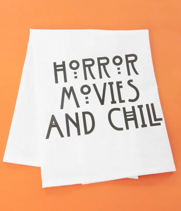 Horror Movies and Chill Kitchen Towel Halloween Unique Vintage Accessories