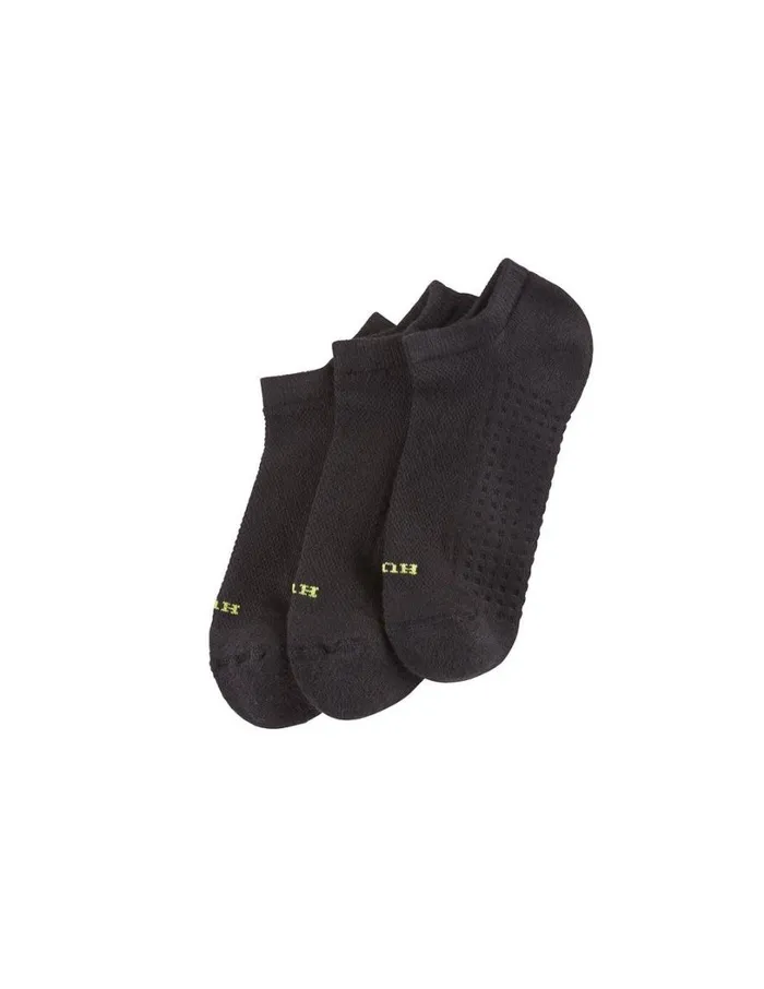 Hue Air Cushion No Show Sock 3 Pair Pack Black Women Sporty