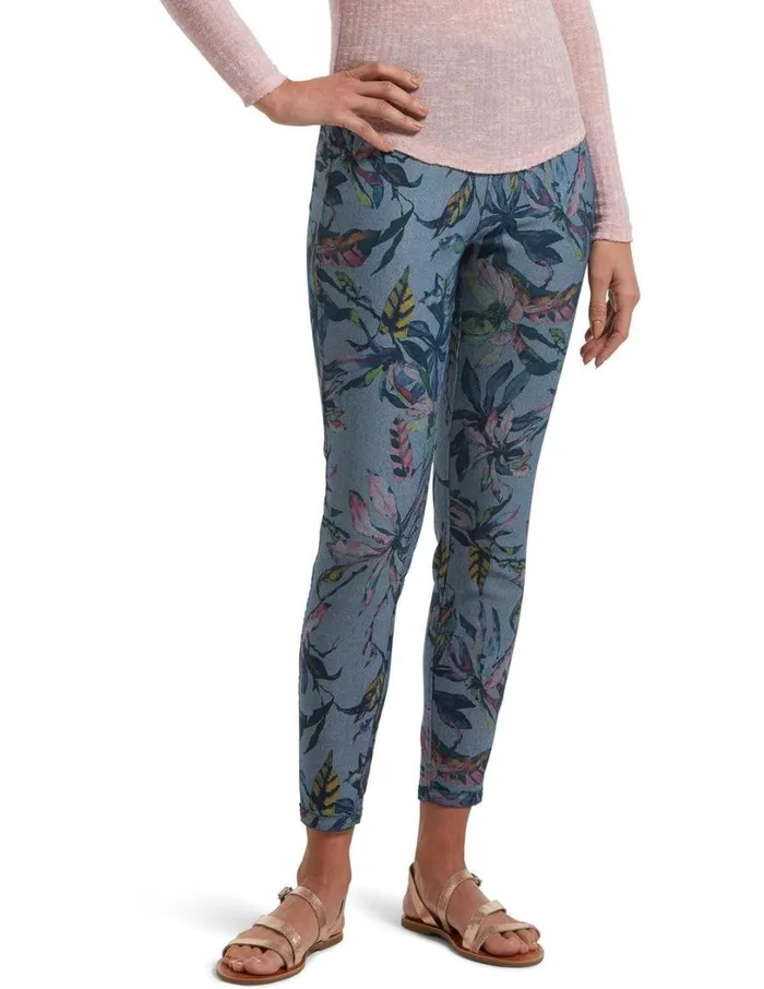 Hue Batique Floral Reversible High Waist Denim Skimmer Batique Floral Women Denim
