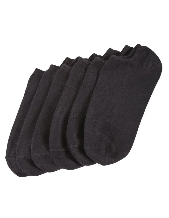 Hue Cotton No Show Liner Socks 6 Pack Black Women Cozy