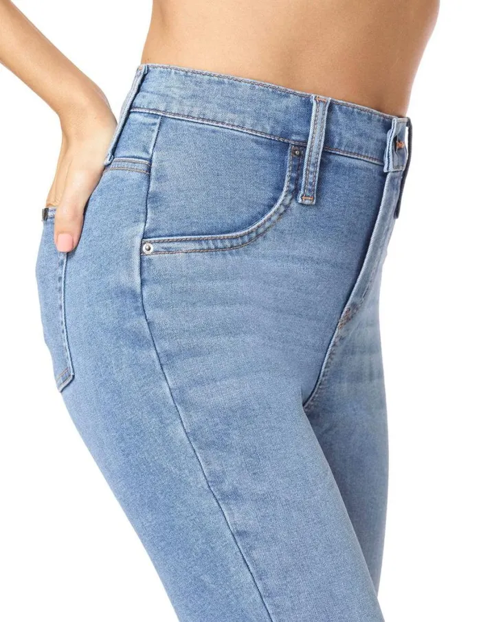 Hue Flannel Lined Denim Leggings Medium Wash Women Denim