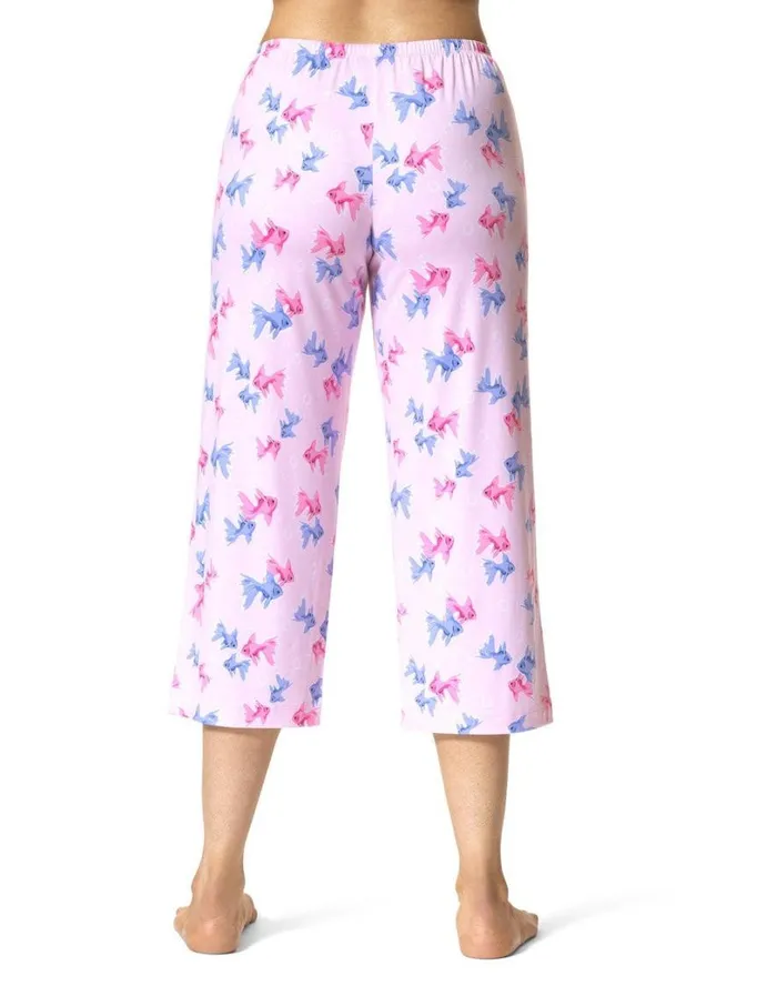 Hue Goldfish Friends PJ Capri Pink Lady Women Plus Size