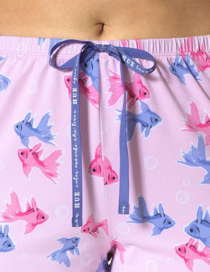Hue Goldfish Friends PJ Capri Pink Lady Women Plus Size