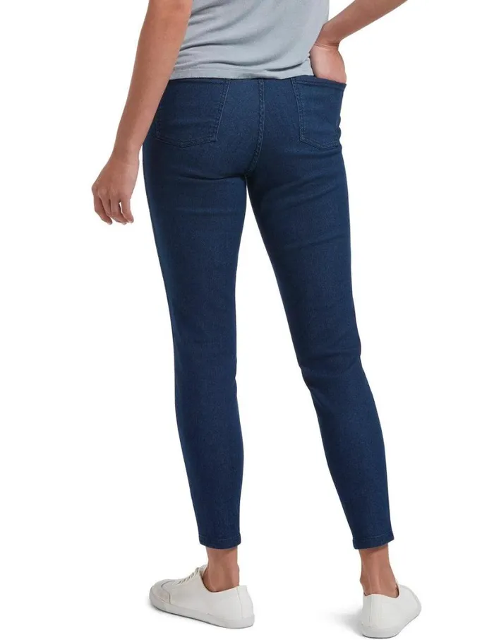 Hue Indigo Floral Reversible High Waist Denim Skimmer Indigo Floral Women Denim