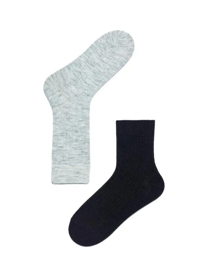 Hue Layered Look 2 Pair Pack Black Women Boot Socks
