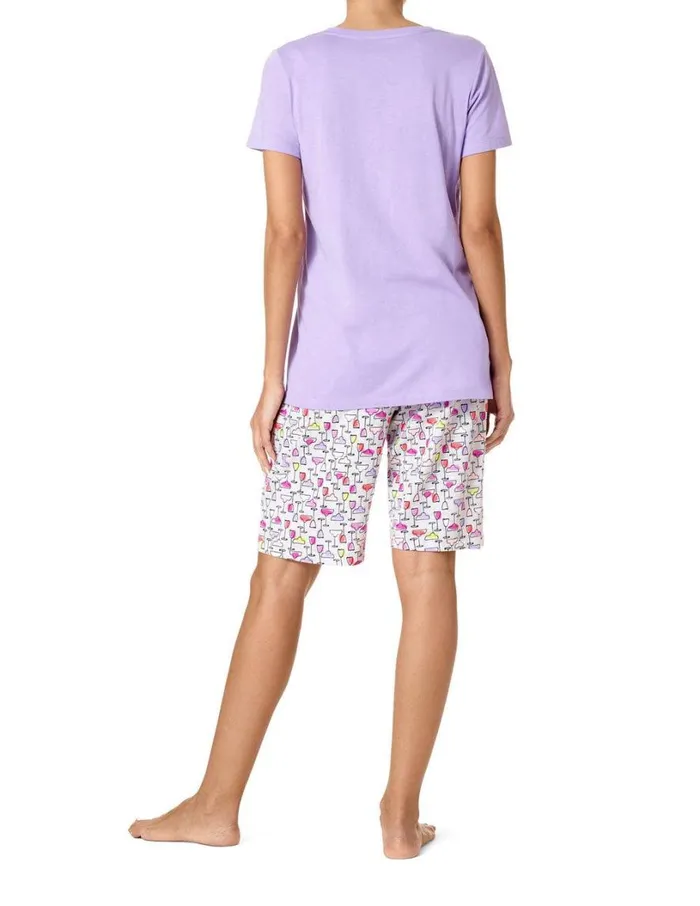 Hue Multi Margaritas Bermuda PJ Pant Lunar Rock Women Plus Size