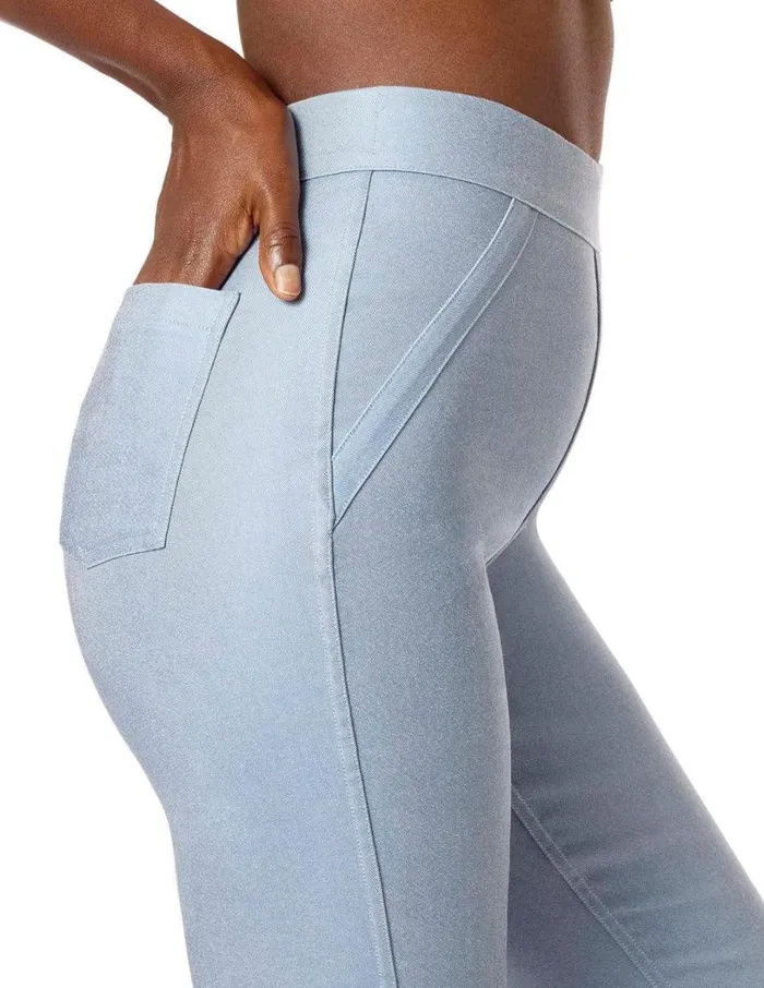 Hue Reversible Denim Skimmer Legging Chambray White Women Skinny