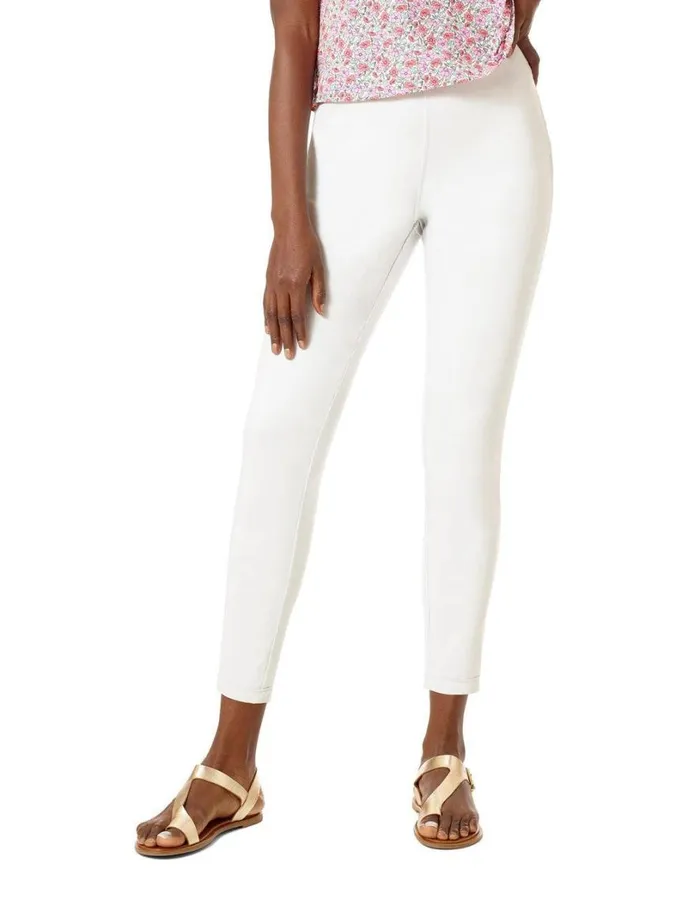 Hue Reversible Denim Skimmer Legging Chambray White Women Skinny