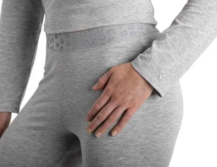Hue Solid PJ Legging Set With CBD Lt Grey Hea Women Knit