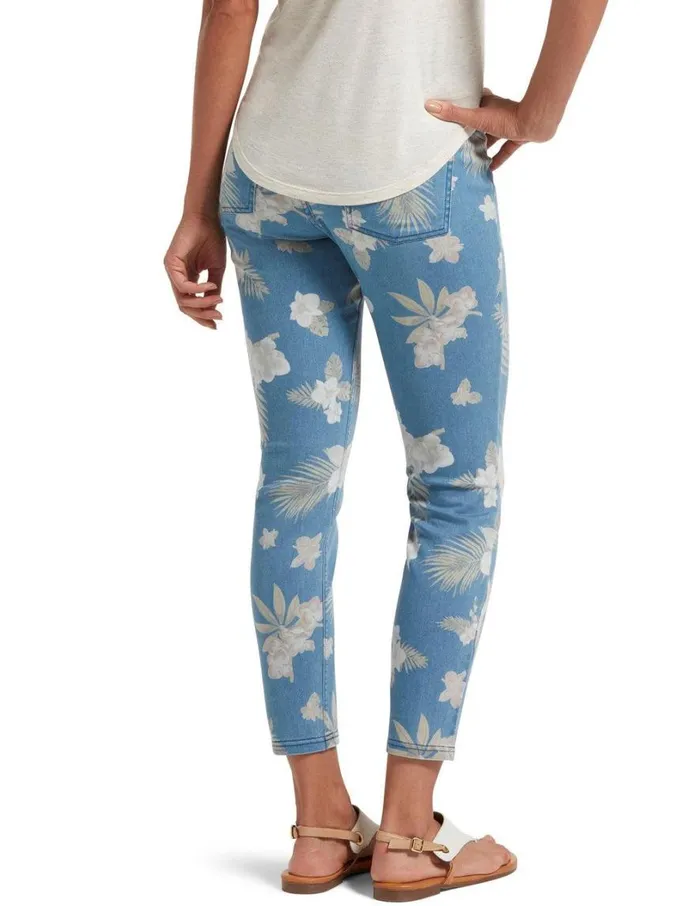 Hue Tropical Orchid Ultra Soft Denim High Waist Skimmer Multi Women Denim