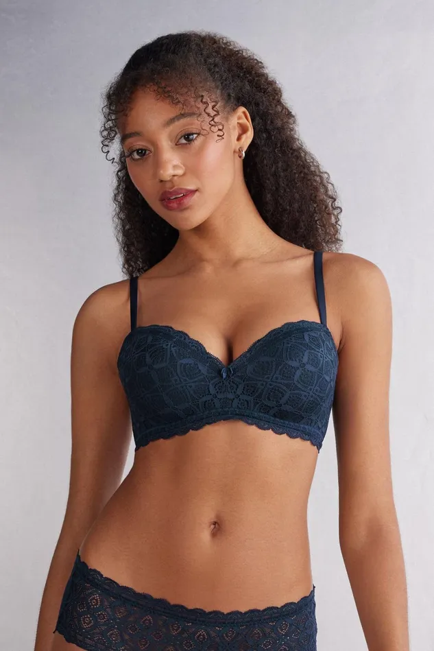 Intimissimi Balconette Women Claudia Balconette Bra In Lace Blue 1467 8211 Intense Blue Intimissimi Balconette Women Claudia Balconette Bra In Lace Blue 1467 8211 Intense Blue