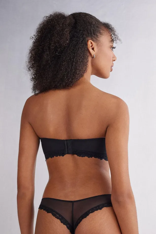 Intimissimi Balconette Women Pretty Flowers Bandeau Bra Black 019 8211 Black