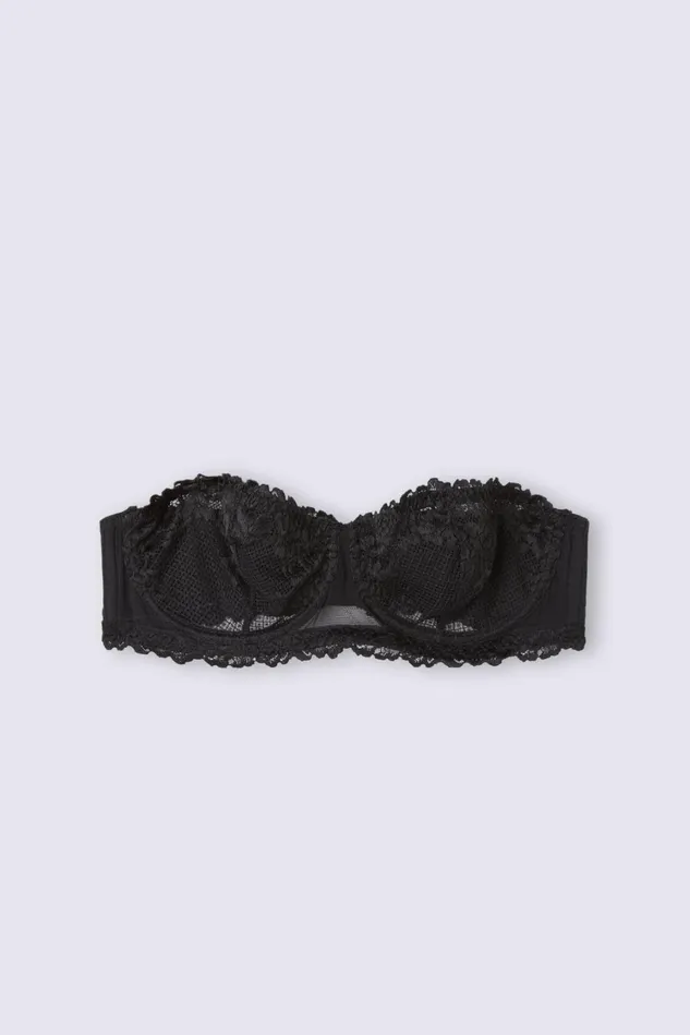 Intimissimi Balconette Women Pretty Flowers Bandeau Bra Black 019 8211 Black