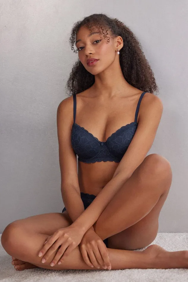 Intimissimi Balconette Women Sofia Balconette Bra In Lace Blue 1467 8211 Intense Blue