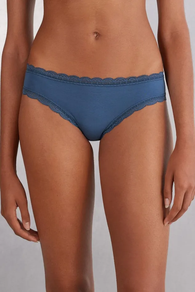 Intimissimi Bikini Panties Women Cotton And Lace Panties Blue 658j 8211 Lapis Blue Intimissimi Bikini Panties Women Cotton And Lace Panties Blue 658j 8211 Lapis Blue