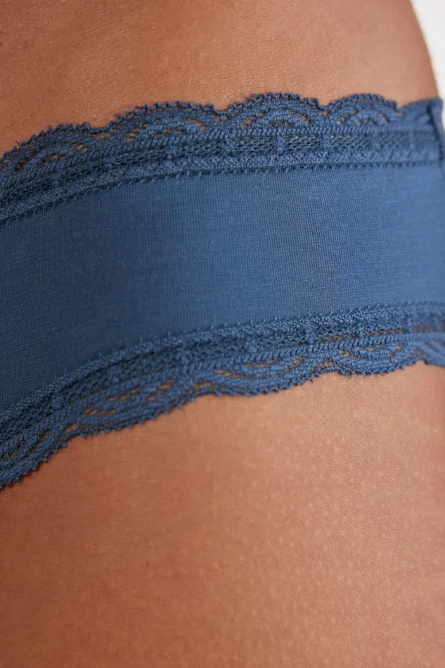 Intimissimi Bikini Panties Women Cotton And Lace Panties Blue 658j 8211 Lapis Blue