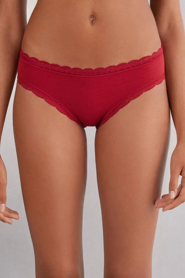 Intimissimi Bikini Panties Women Cotton And Lace Panties Red 1473 8211 Rosso