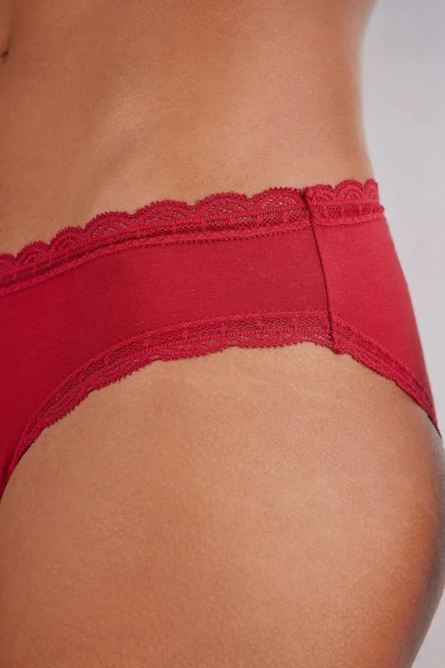 Intimissimi Bikini Panties Women Cotton And Lace Panties Red 1473 8211 Rosso