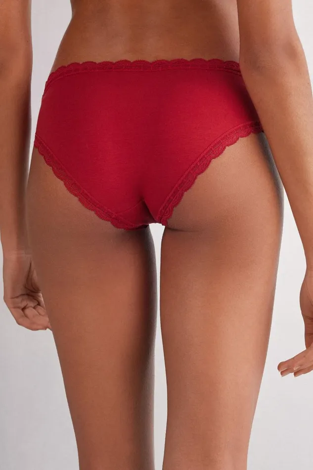 Intimissimi Bikini Panties Women Cotton And Lace Panties Red 1473 8211 Rosso