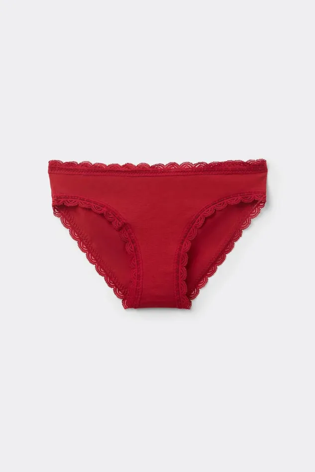 Intimissimi Bikini Panties Women Cotton And Lace Panties Red 1473 8211 Rosso