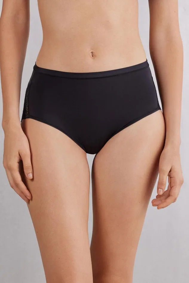 Intimissimi Bikini Panties Women High Waist Panties In Ultralight Microfiber With Lace Black 019 8211 Black Intimissimi Bikini Panties Women High Waist Panties In Ultralight Microfiber With Lace Black 019 8211 Black