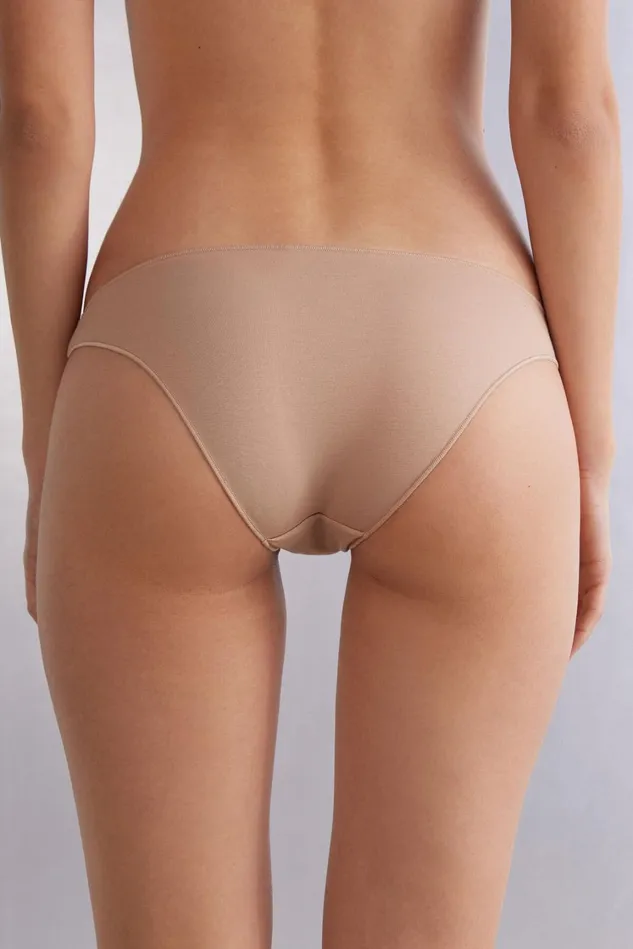 Intimissimi Bikini Panties Women Low Rise Cotton Panties Natural 044 8211 Honey Soft Beige