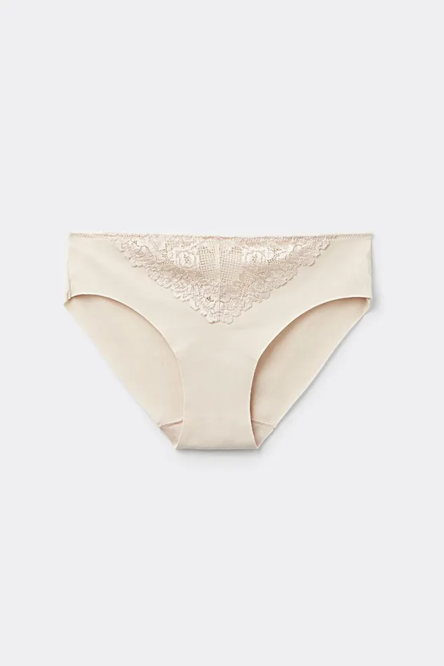Intimissimi Bikini Panties Women Pretty Flowers Seamless Cotton Panties 2280 8211 Avorio Crema