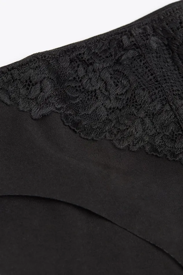 Intimissimi Bikini Panties Women Pretty Flowers Seamless Cotton Panties Black 019 8211 Black