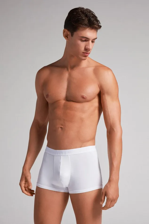Intimissimi Boxers Men Microfiber Logo Boxer Shorts White 001 8211 White