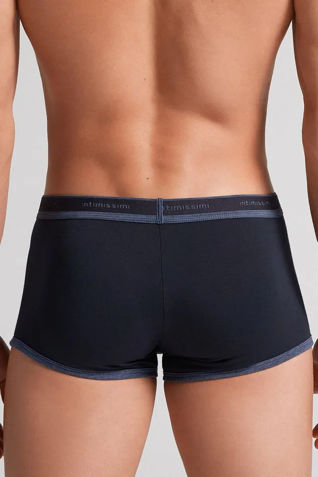 Intimissimi Boxers Men Superior Cotton Boxers With Logo Blue 844i 8211 Midnight Blueheathered Denim Blue