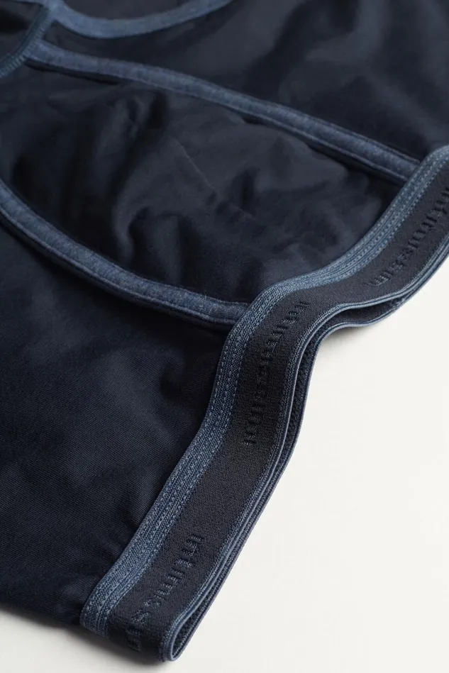 Intimissimi Boxers Men Superior Cotton Boxers With Logo Blue 844i 8211 Midnight Blueheathered Denim Blue