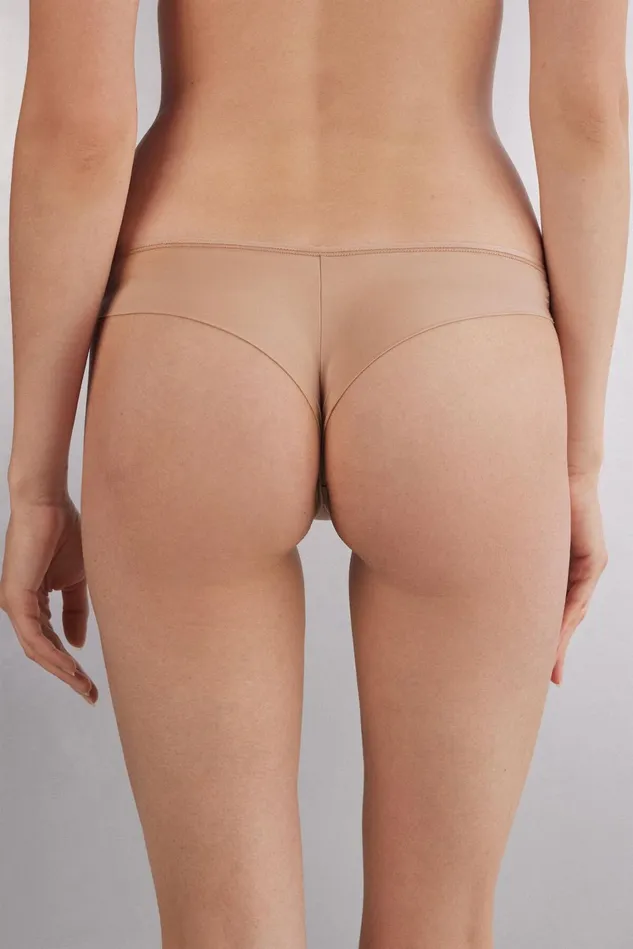 Intimissimi Brazilian Cut Women Brazilian Panties In Ultralight Microfiber Natural 044 8211 Honey Soft Beige