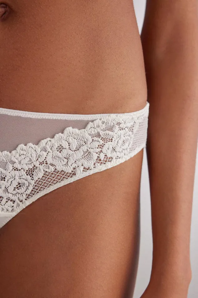 Intimissimi Brazilian Cut Women Pretty Flowers Brazilian Ivory 2127 8211 Talc White