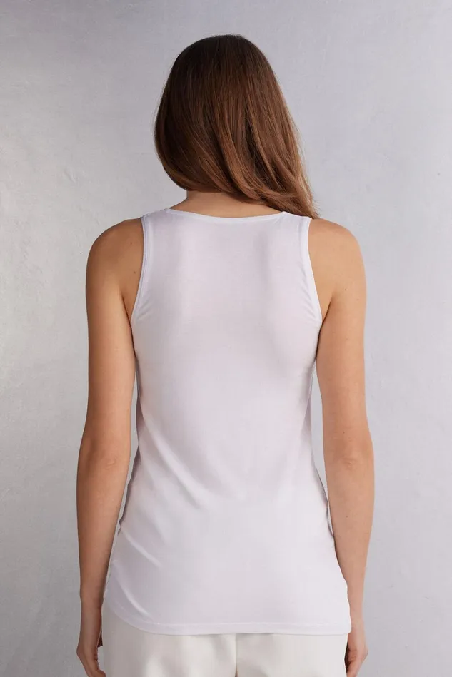 Intimissimi Camisoles Tank Tops Women Long Micromodal Tank Top White 7478 8211 Milk White