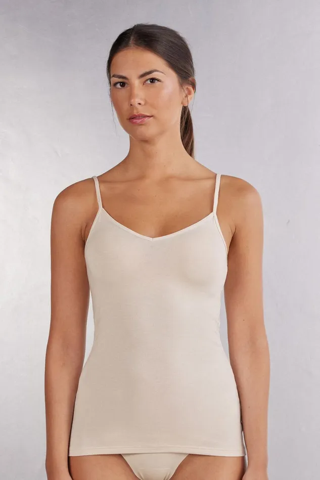 Intimissimi Camisoles Tank Tops Women Modal Top Natural 2280 8211 Avorio Crema Intimissimi Camisoles Tank Tops Women Modal Top Natural 2280 8211 Avorio Crema